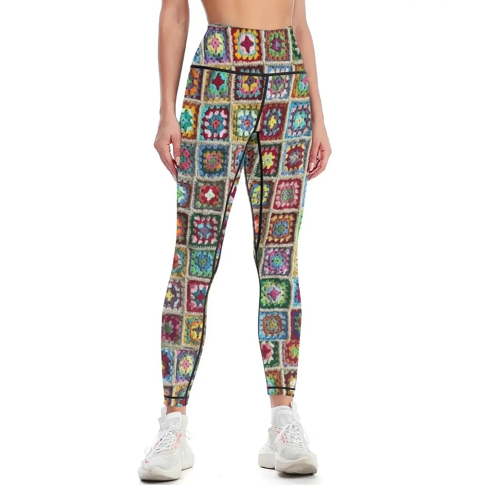 

Granny Square Leggings sports shirts gym sports for Womens Leggings