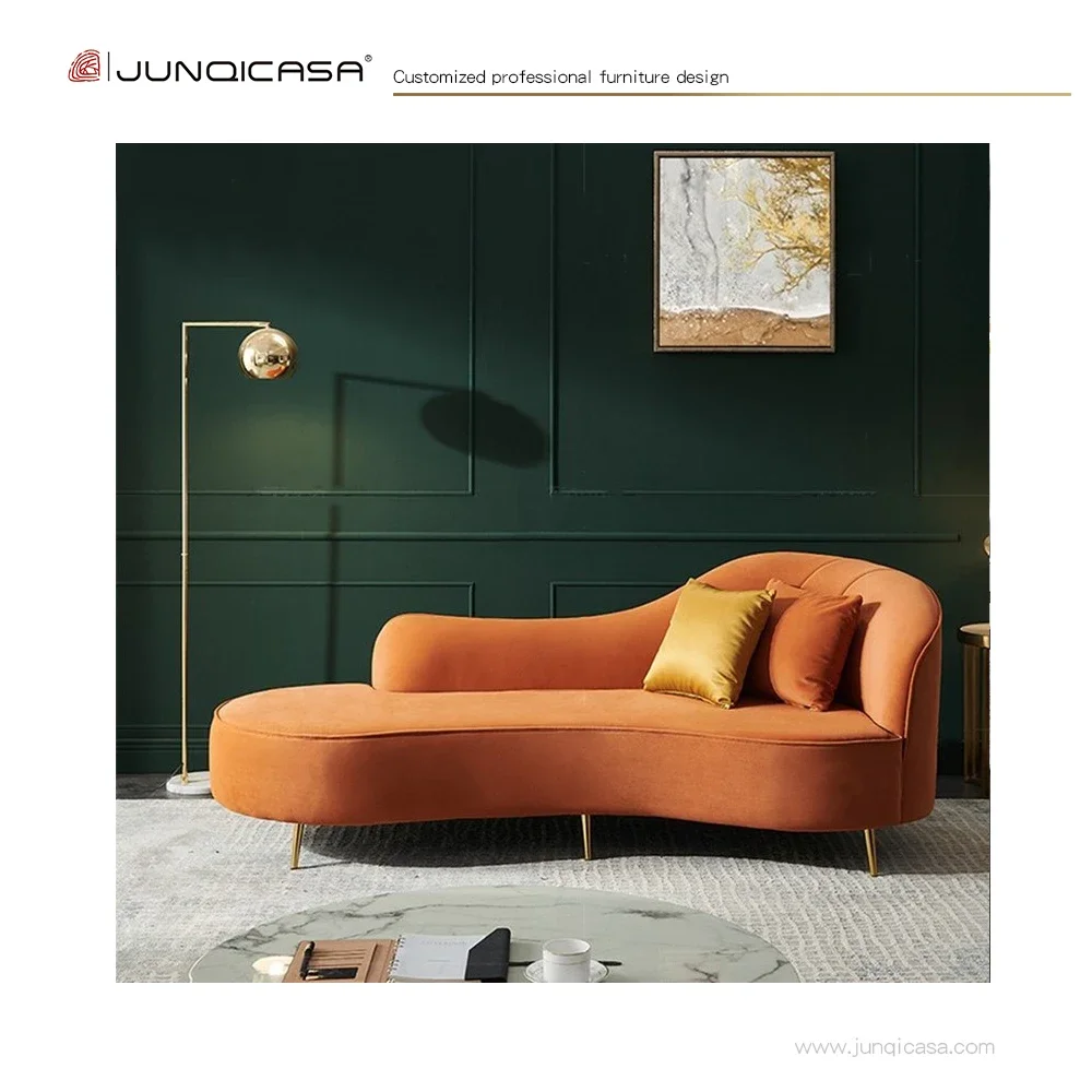 

Chaise Lounge Indoor Chair Tufted Velvet Fabric, Modern Long Lounger for Office or Living Room