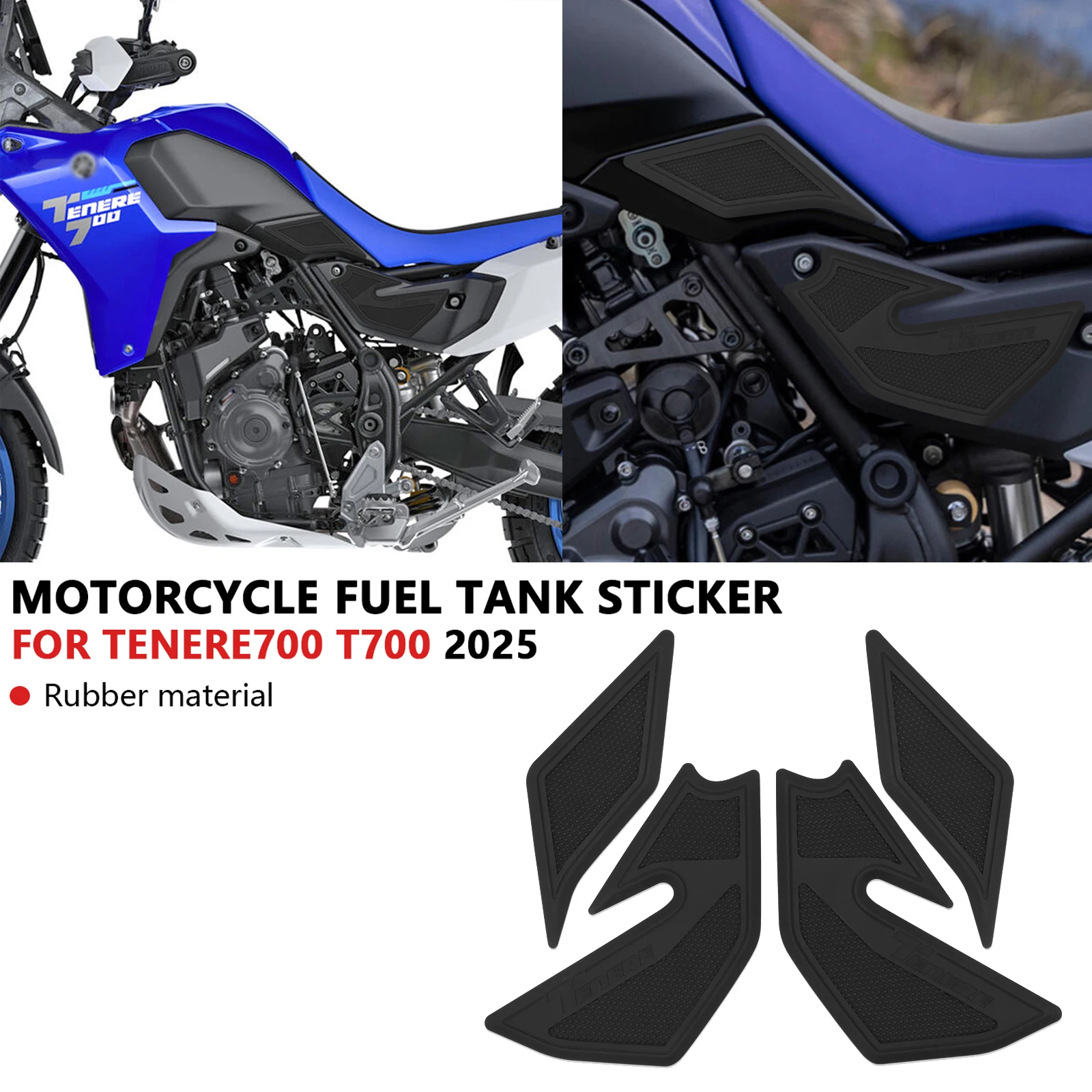 

For Tenere 700 2025 TENERE 700 T700 2025 Motorcycle Tank Pads Protector Stickers Knee Grip Traction Pad side fuel tank pad