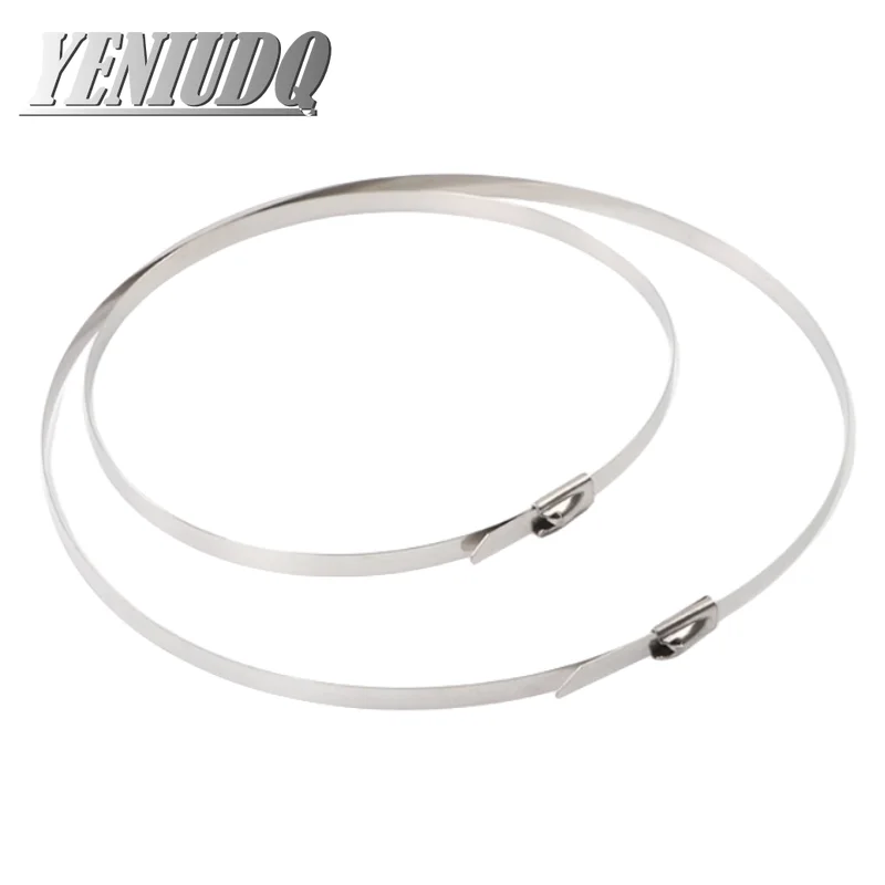 10pcs Stainless Steel Cable Twist Tie Multi-Purpose Locking Cable Metal Tie 10mm Lock Metal Zip-Exhaust Wrap Coated Cable Tie