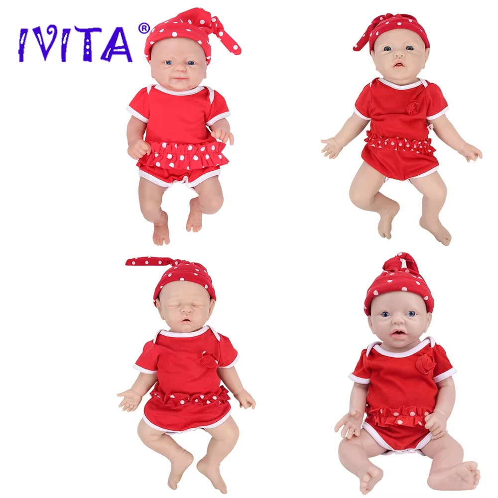 IVITA 100% Full Body Siliconen Reborn Babypoppen Geschilderd Realistische Babypop Groothandel Levensecht Speelgoed voor Kinderen Kerstcadeau