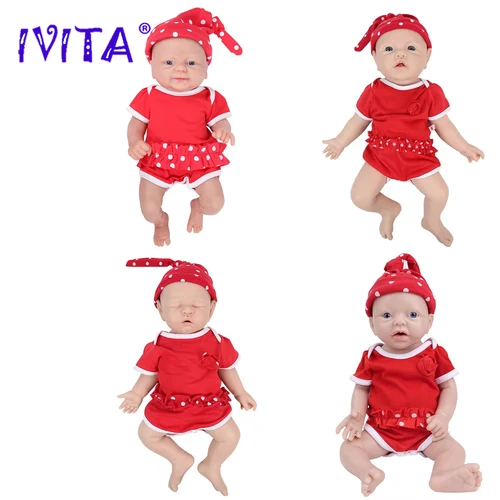 IVITA 100% 전신 실리콘 다시 태어난 아기 인형 페인트, 사실적인 아기 인형, 어린이용 실물 같은 장난감, 크리스마스 선물, 도매
