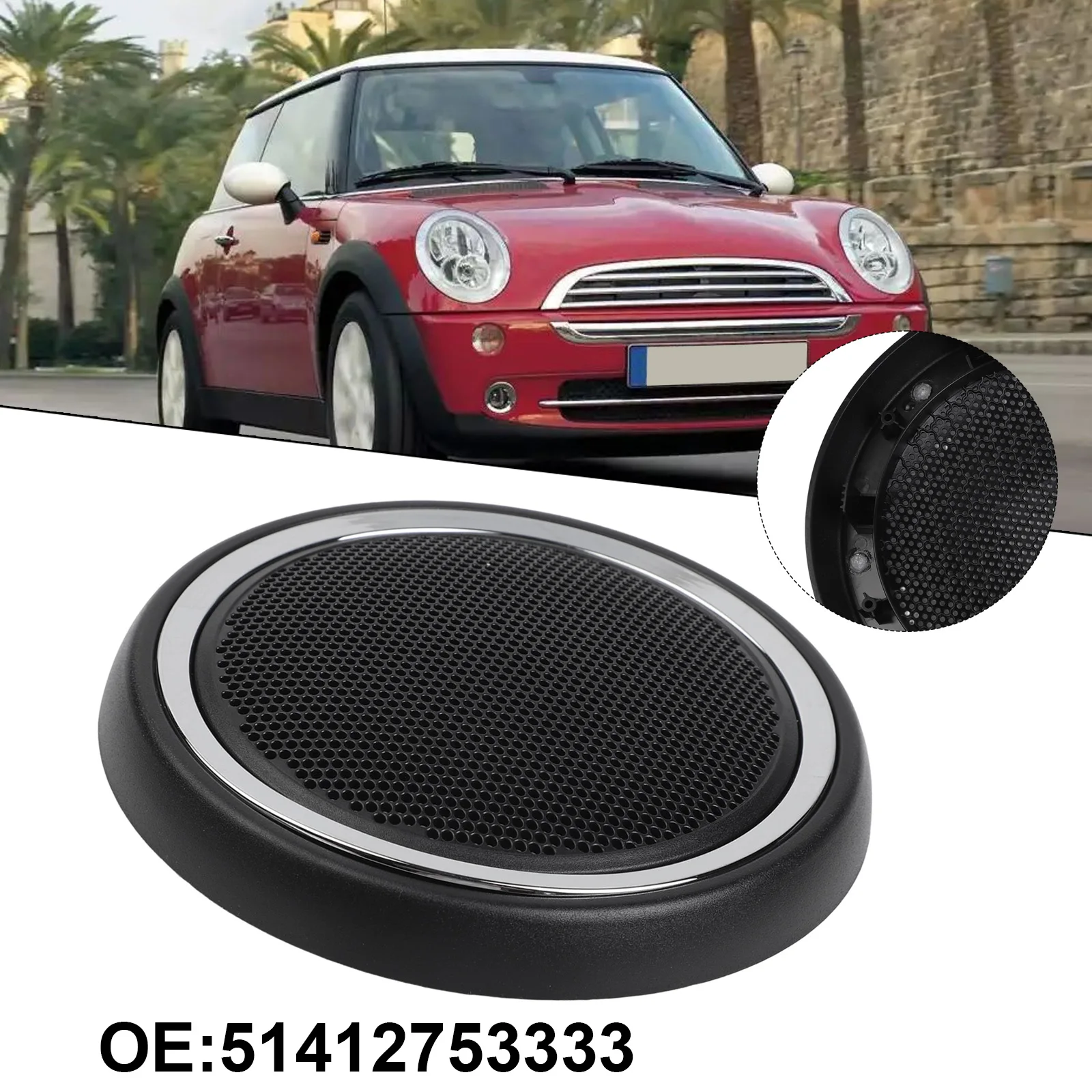

Abs Plastic Speaker Grille ABS Speaker Grille Stylish Black Glossy Chrome Sleek Look Design Improved Audio Longevity
