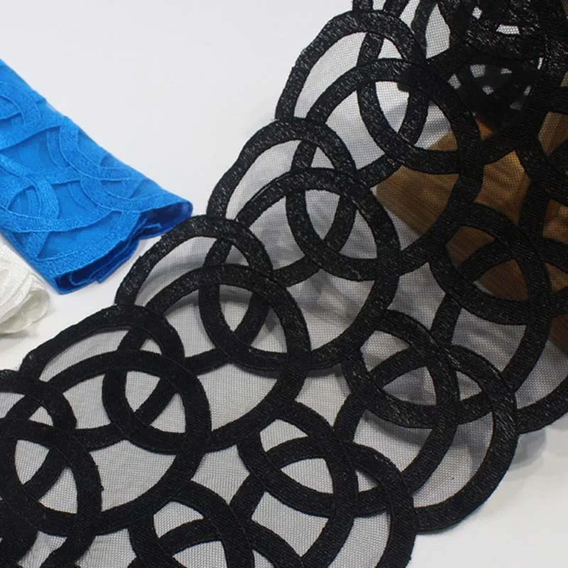 42Yards Bilateral Black Blue White Mesh Embroidery Lace Trim For Sewing Clothes Accessories Bra Wedding Dress Lingerie Fabrics