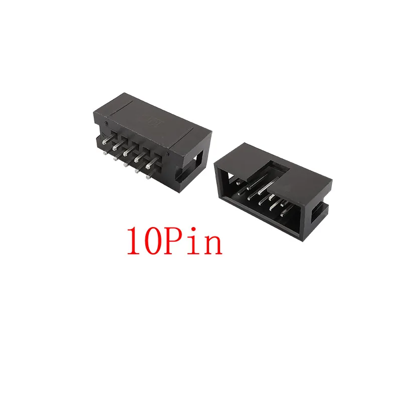 10Pcs DC3 2.54mm Pitch Double Row Male Socket Straight IDC Box Headers PCB Connector 6/8/10/12/14/16/18/20/24/26/30/34/40/50 Pin