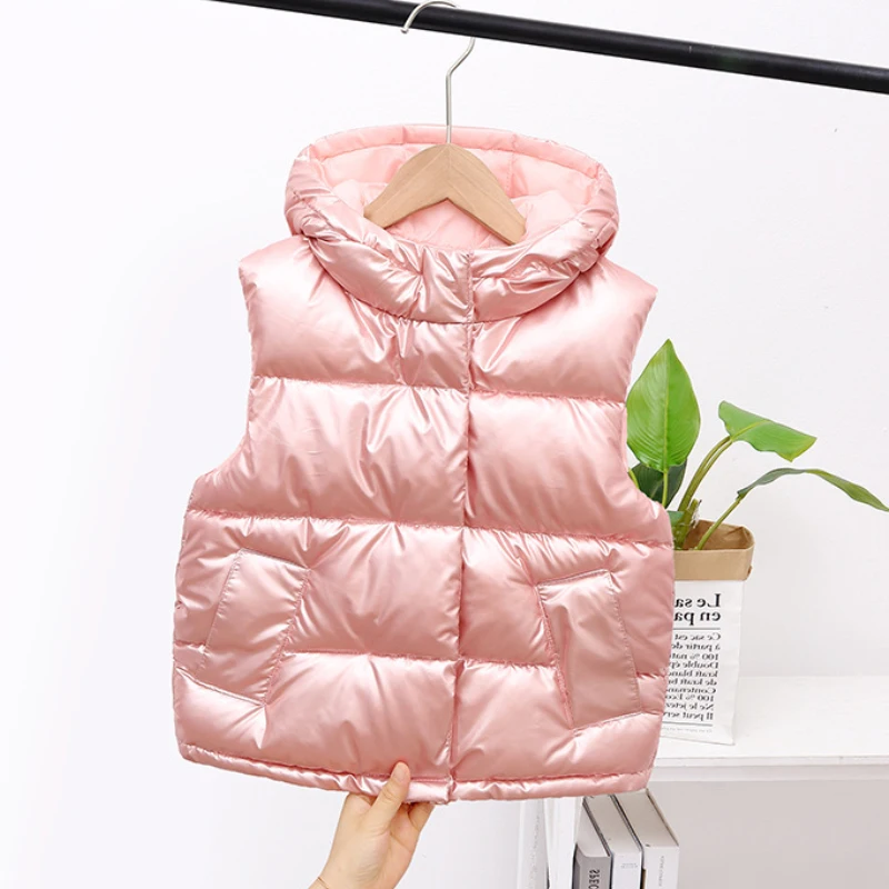 Vest Winter Thickened Warm Tank Top Coat 2-11 Year Old Korean Boy Girls Cartoon Casual Sleeveless Jacket Coat Fashion Child Wear