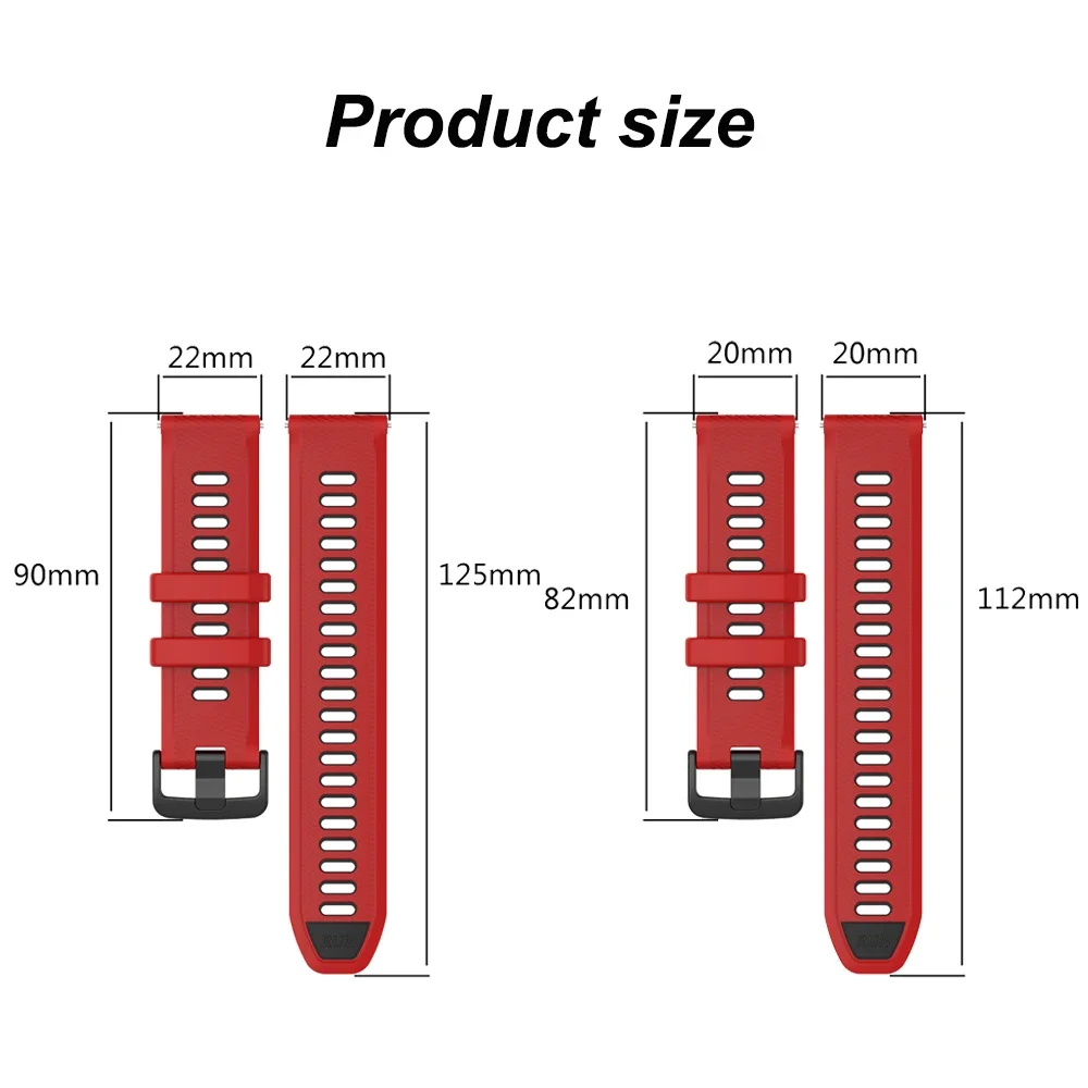 20 مللي متر 22 مللي متر حزام ساعة ذكية للغارمين Forerunner 265 255 245 الموسيقى Venu 3 2 Plus SQ Vivoactive 3 4 5 سيليكون ساعة معصم الفرقة #6
