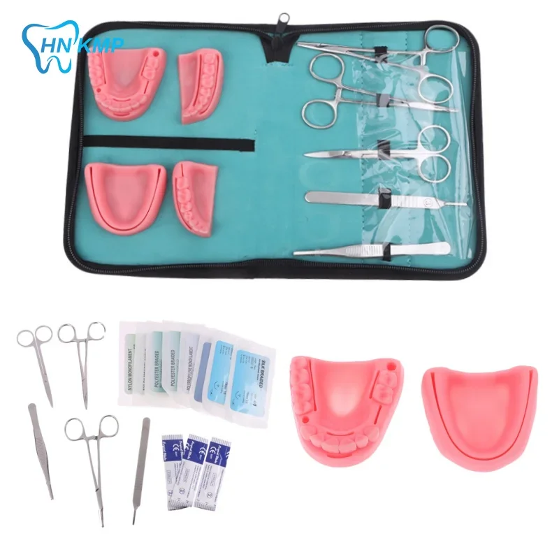 

Dental Surgical Suture Training Kit Suture Practice Model Training Pad Scissors Tool Teaching Equipment Skin Operate Kit