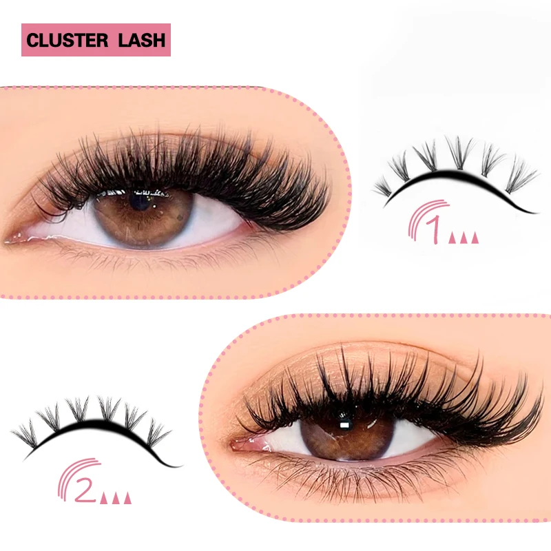 240pcs Individual Lash Clusters Large Capacity 30P 40P D Curl Mixed Length 8-16mm DIY Natural Soft Reusable False Eyelash