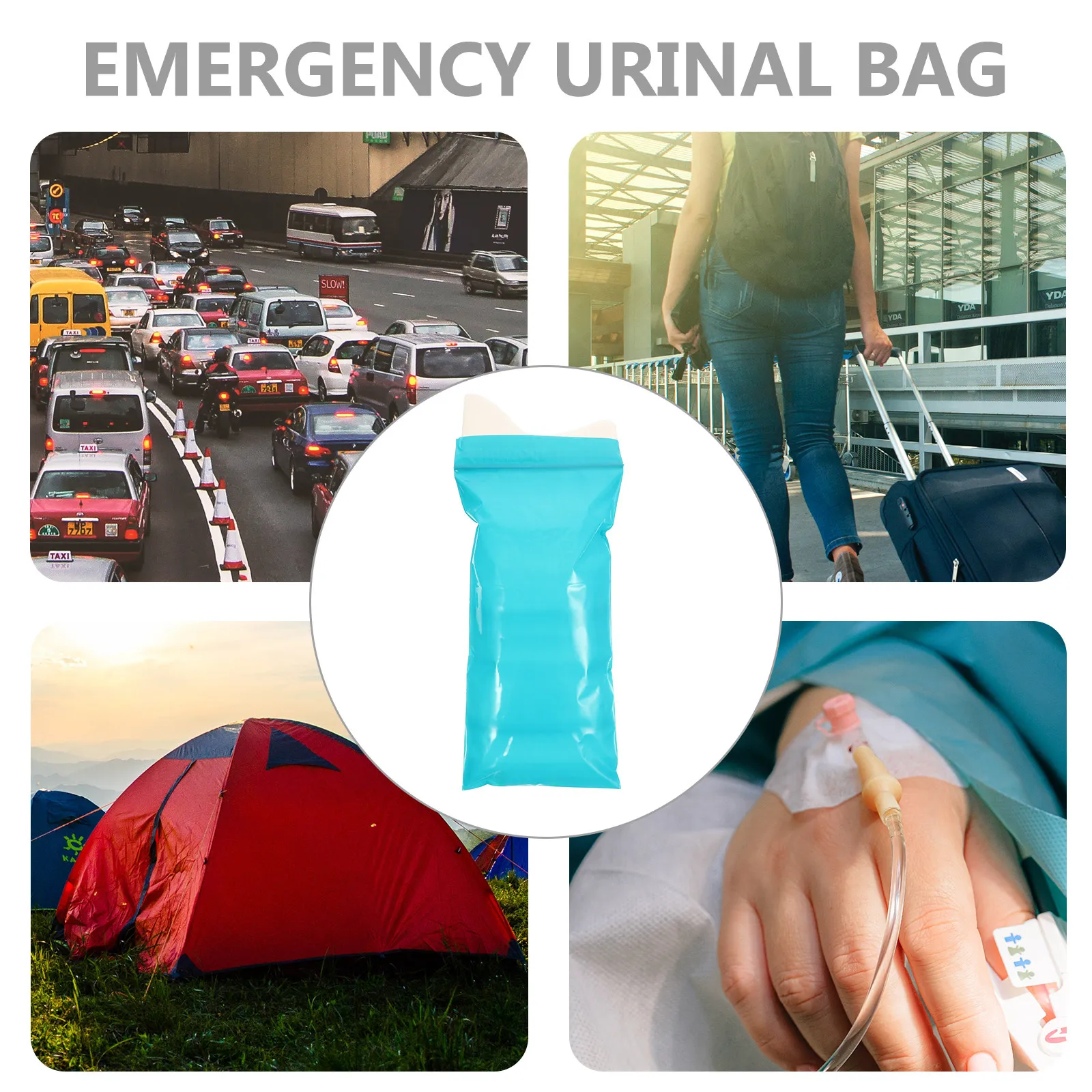 

12Pcs Emergency Collection Bags Disposable Leakproof Portable Urinal Pouches Super Absorbent for Travel Outdoor Camping