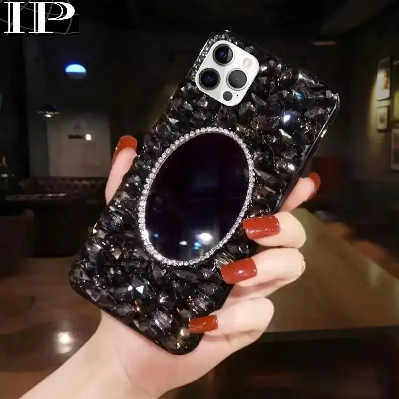 Luxury New Gemstone Inlaid Rhinestone Mirror Phone Case for Iphone 15Pro 14Plus 13 Pro 12 Mini 11Pro MAX XSMAX XR 7 8 PLUS