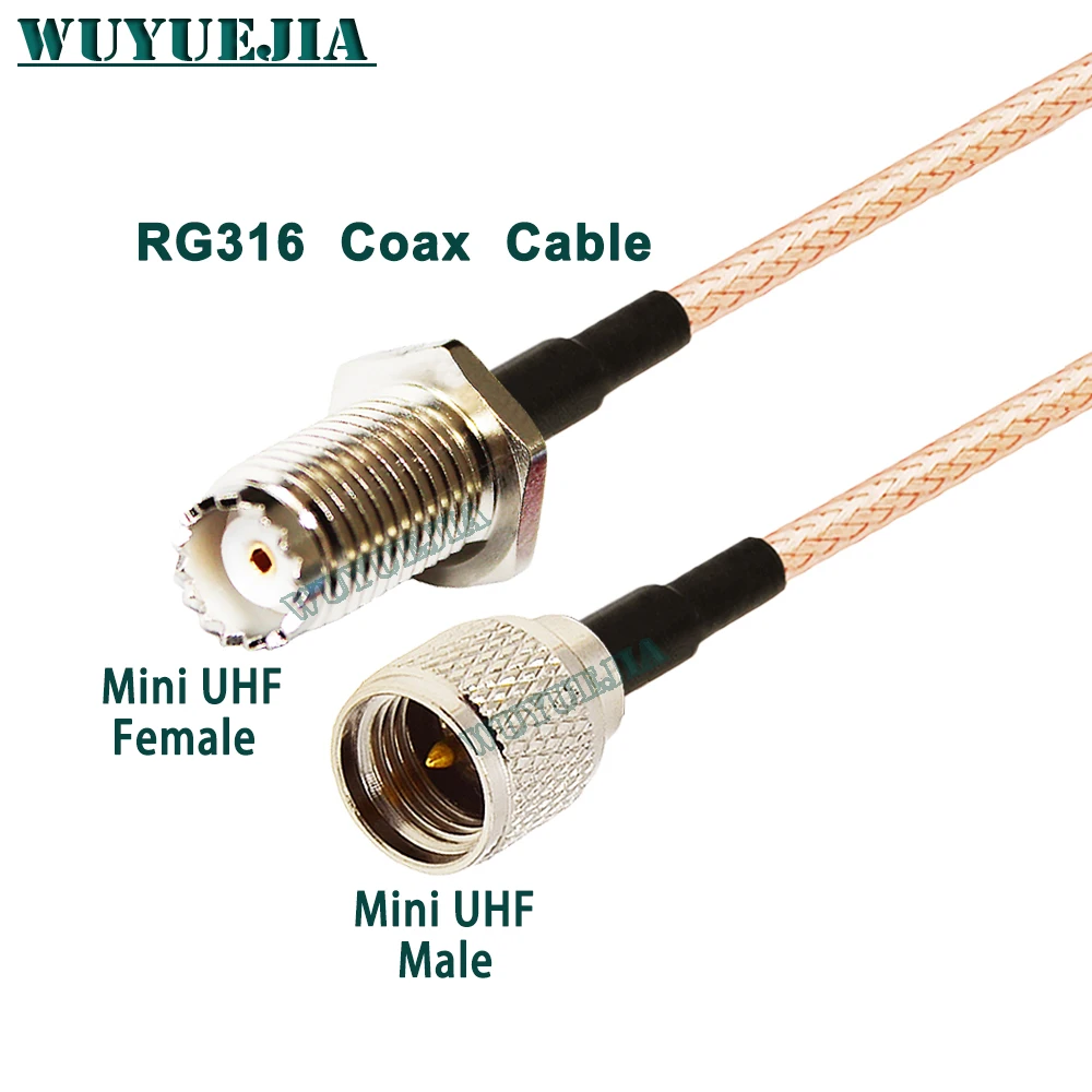 MiniUHF Type RG316 Cable Mini UHF Female Jack to Mini UHF Male Plug Connector 50 ohm RF Coaxial Extension Pigtail Cord Adapter