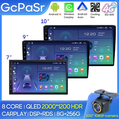 차량용 라디오 GPS 오디오 멀티미디어 플레이어, 닛산, 도요타, 기아, 혼다, 현대, 폭스바겐용, 범용, 안드로이드 14, 와이파이, 7, 9, 10 인치