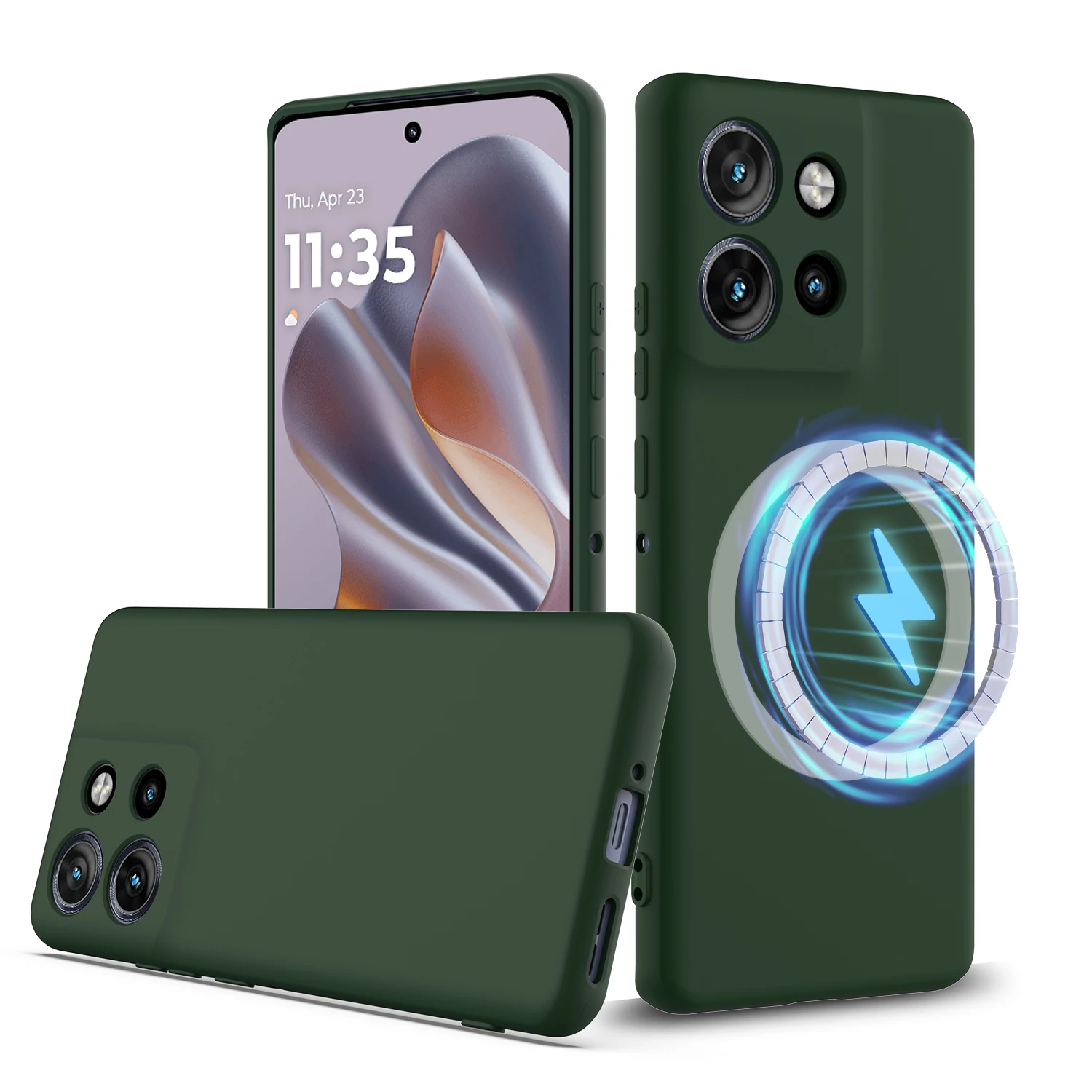 For MOTO Edge50Neo Case Liquid Silicone Magsafe Magnetic Wireless Charging Cover for Motorola G75 Edge 40 Pro 50 Fusion Ultra