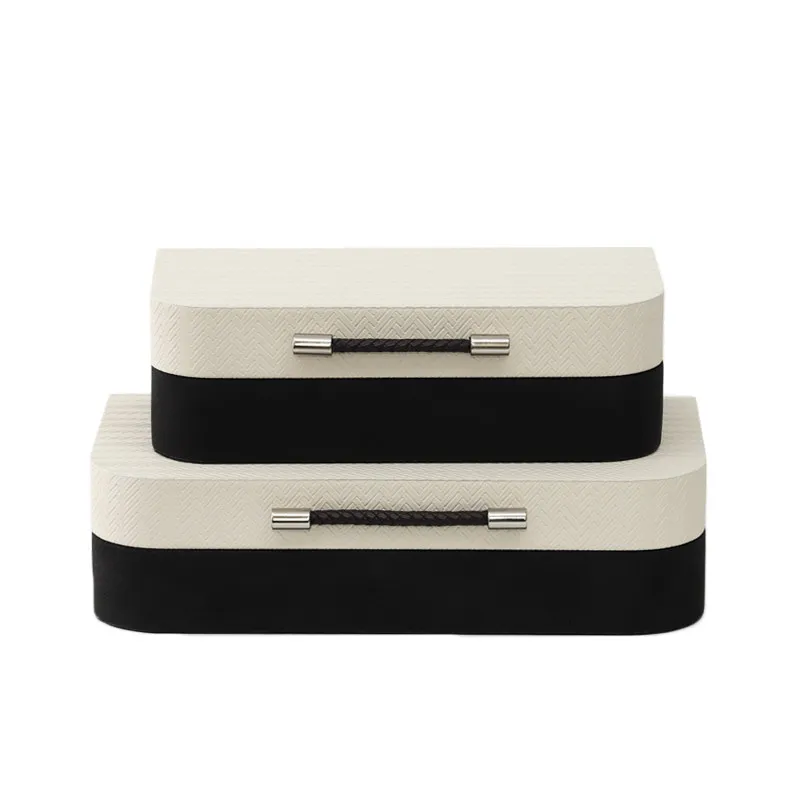 new-double-opening-large-capacity-leather-jewelry-box-black-white-contrast-travel-organizer-case-family-storage-tools