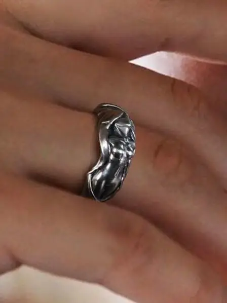 

WEIER Retro Silver Ring Unisex 925 Sterling Silver Cool Trendy Design out Fashion Jewelry Ring for Men And Women