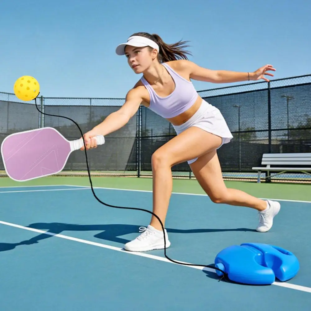 Pickleball Solo Trainer Rebounder Stable Water Injection Base Elastic Rope Training Tool for Beginners