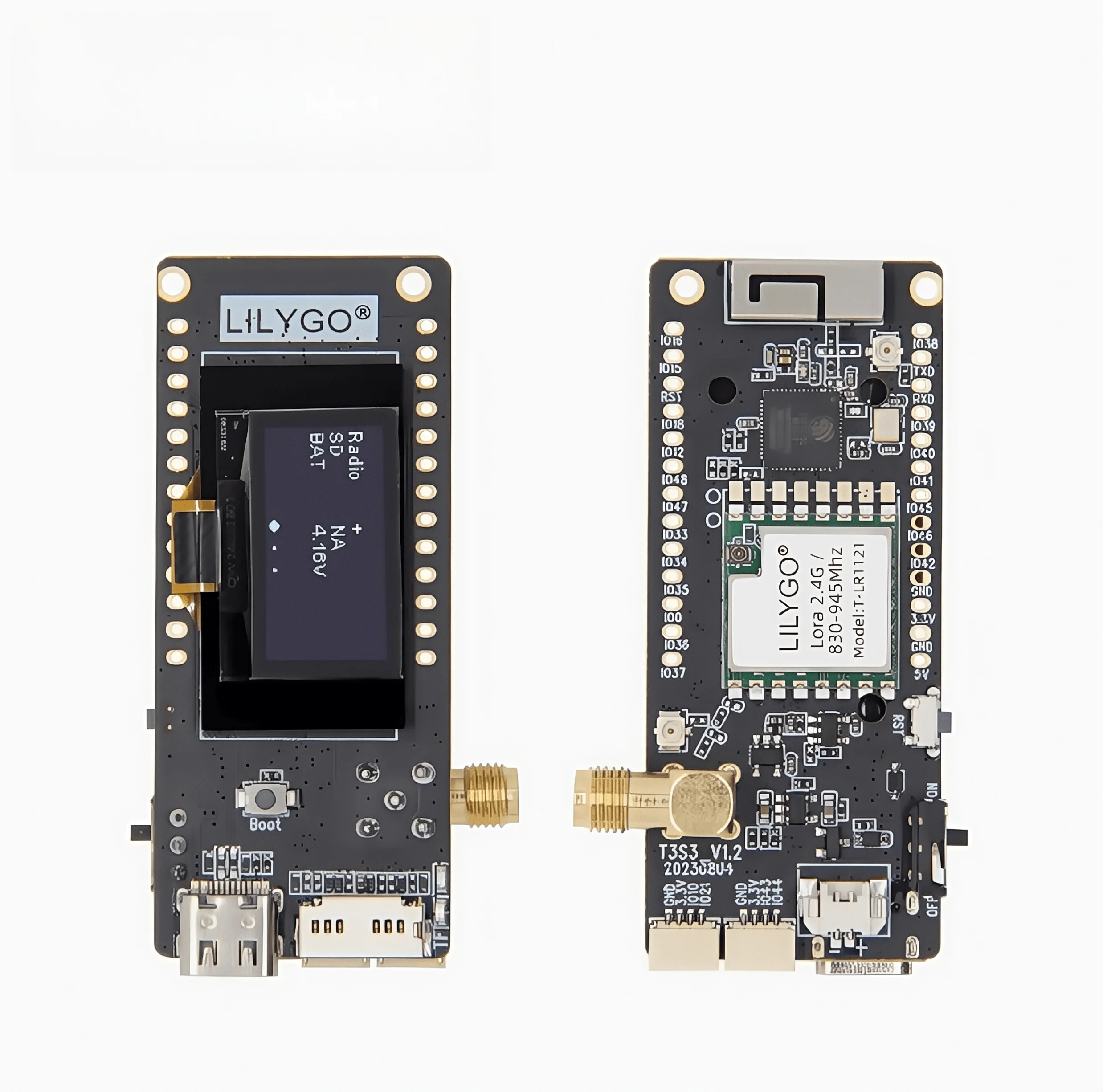 

LILYGO® T3S3-LR1121/2.4G ESP32-S3 with 0.96 inch OLED Development Board Module