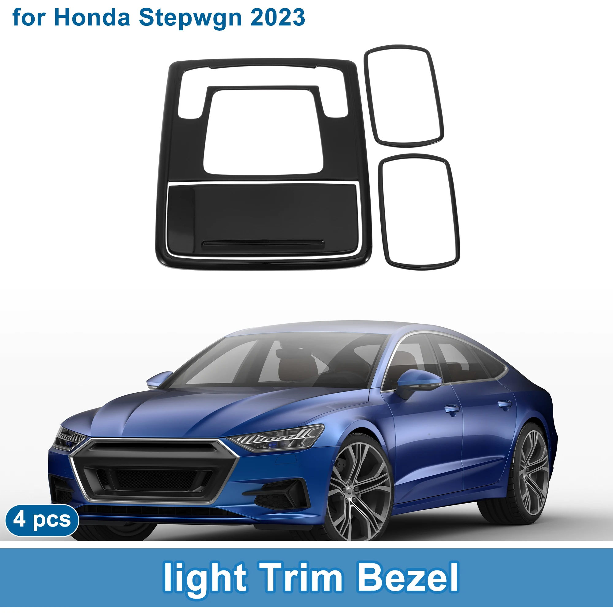 

UXCELL Front Row Rear Row Light Trim Bezel for Honda Stepwgn 2023 Black