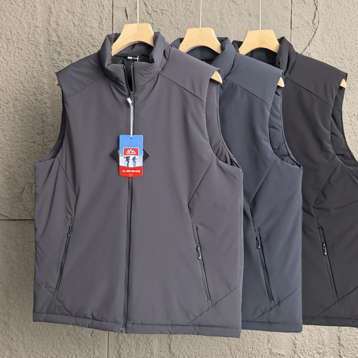 

Легкий утепленный хлопковый жилет с воротником-стойкой для мужчин, осенне-зимний, ветрозащитный, теплый, из технологичной ткани, приталенный, для молодежи...