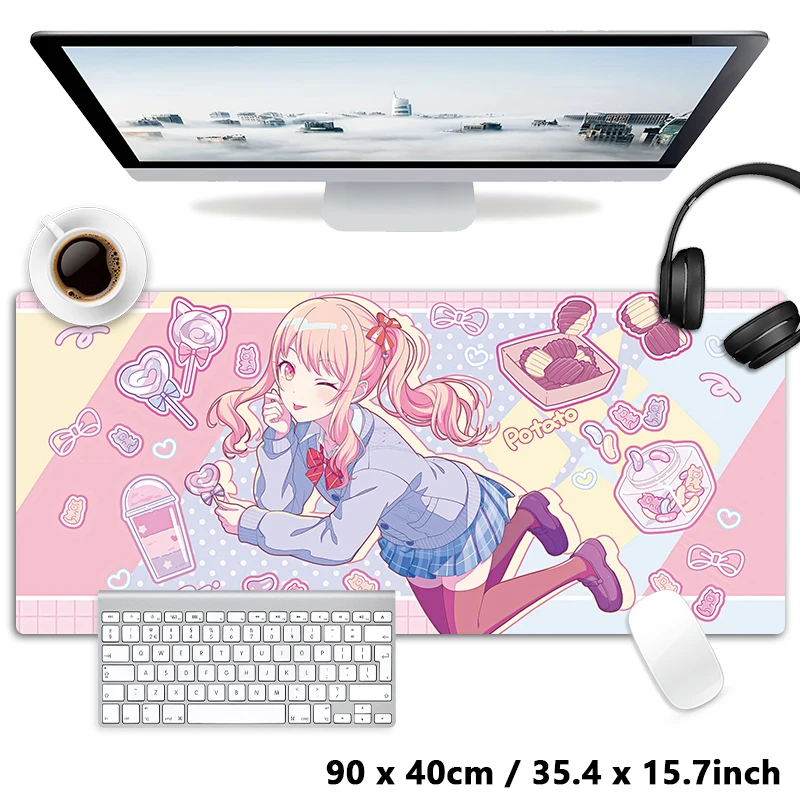 Nightcord de Kanade Mafuyu Ena Mizuki Mouse pad Table Mat Gaming XXL Anime Mousepad Keyboard Carpet Desktop Mat
