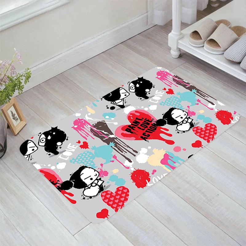 Cute Cartoon Pucca Floor Mat Room Rugs Carpet Entrance of House Home Kitchen Rug Carpets Balcony Foot Doormat Door Mats Bathroom