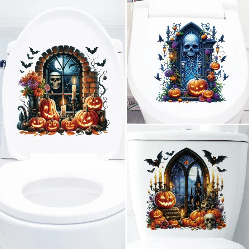 

Halloween Wall Sticker For Children Skeleton Ghost Aura Room Decor Stickers Home Decoration Accessories Self-Adhesive Wallpaper