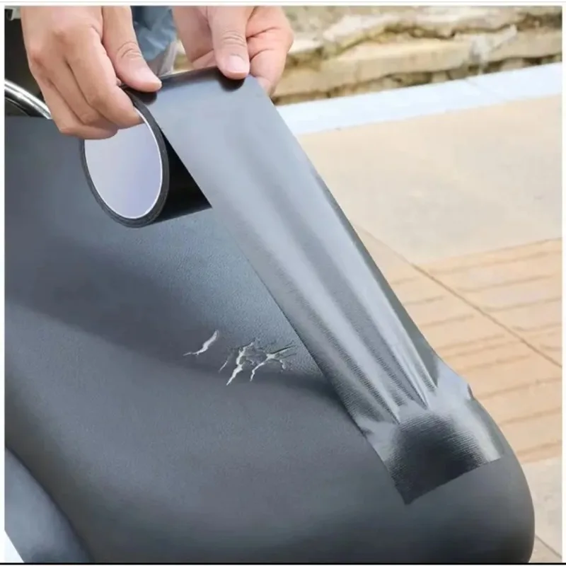 Black Base Self‑Adhesive Leather Seat Repair Tape – Waterproof, Wear‑Resistant for Car, Truck & Bike Accessories