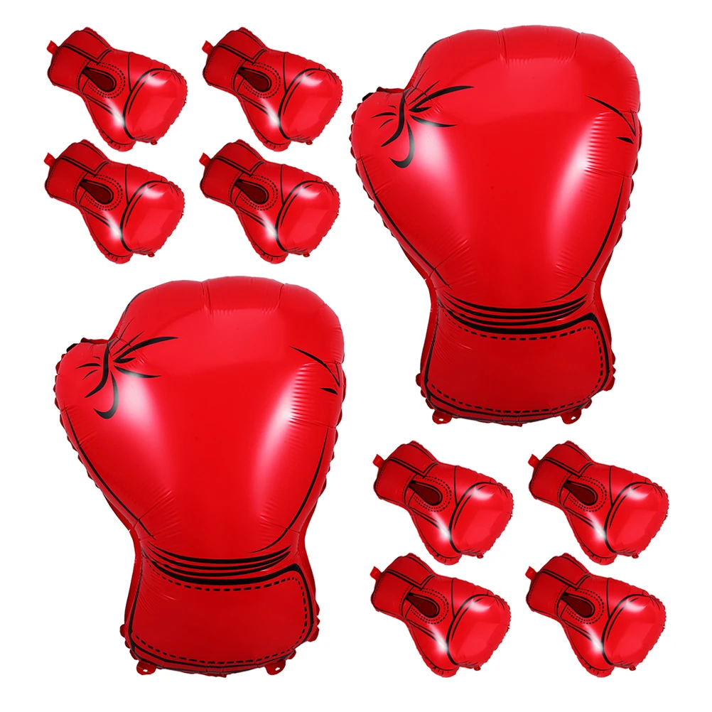 

10Pcs Boxing Glove Aluminum Foil Balloons Easy Inflate Sport Party Decorations Birthday Wrestling Boys Birthday Balloons