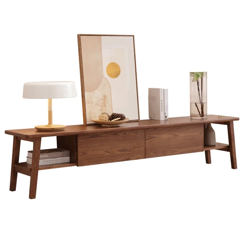 

All solid wood TV cabinet Nordic ash wood coffee table combination locker Simple modern living room
