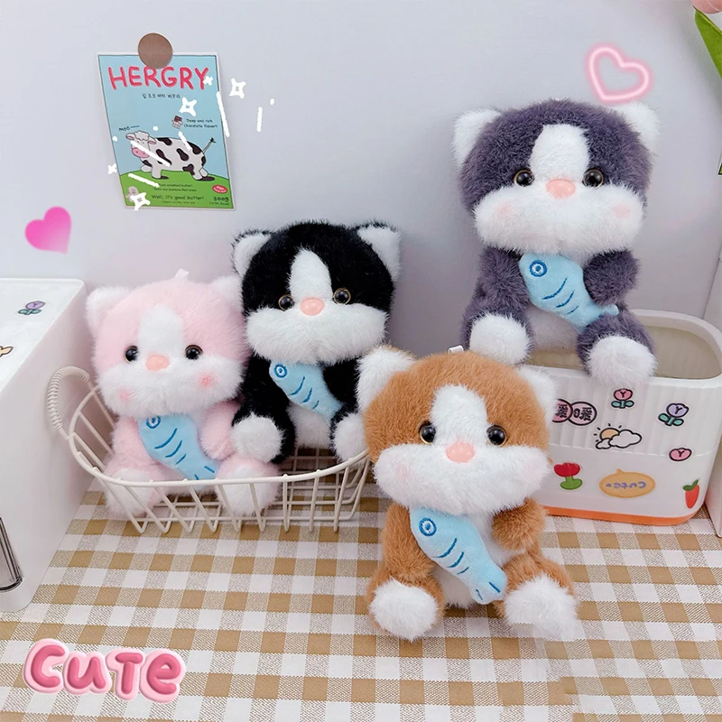 Porte-clés chaton en peluche créatif, mignon chat de dessin animé, joli sac à dos, pendentif, décoration suspendue, porte-clés de voiture, cadeaux
