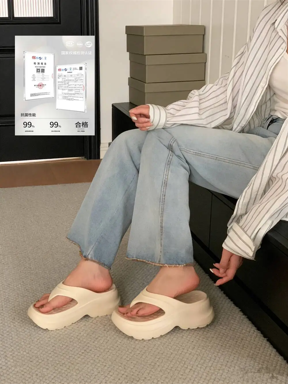 Women's Slipper 2026 Spring Summer Thick Platform Flip Flops Arch Support Elevated Non Slip Beach Vacation Toe Post Slides