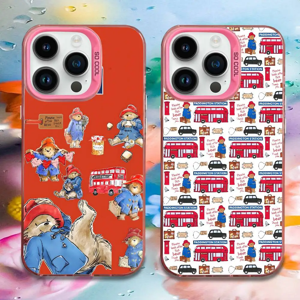 

Cartoon P-Paddington B-Bears Phone Case For iPhone 17,16,15,14,13,12,11,Mini,Pro,E,MAX Pink Candy Matte Shockproof Cover