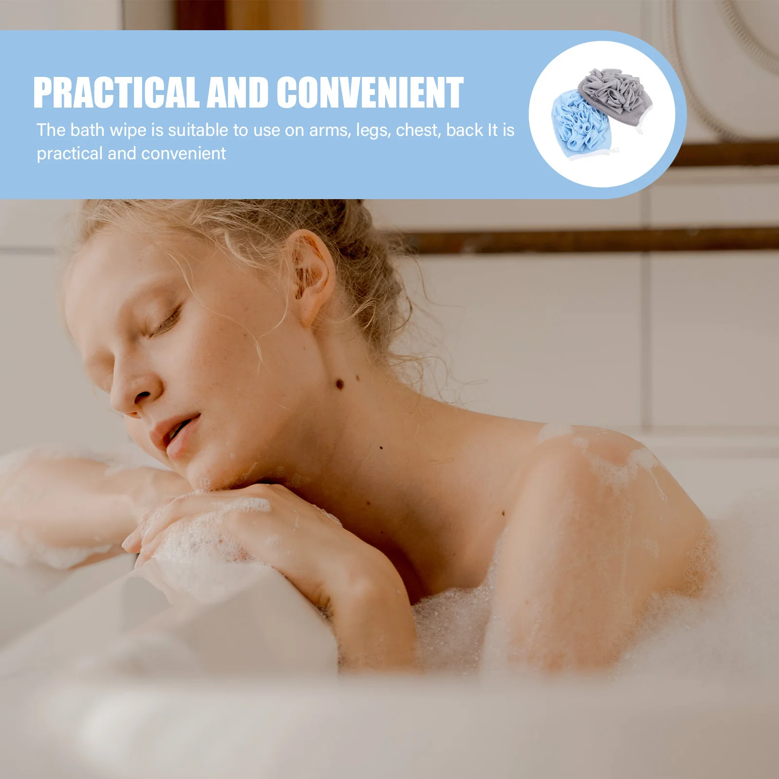 

2Pcs Bath Flowers Scrubber Massage Ball Lightweight Supple Material Exfoliation Foaming Convenient Use