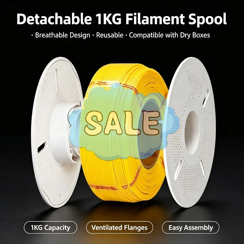 ∘1Pcs Detachable Heat Resistant ABS Empty Filament Reel 3D Printers Reusable Spool For 1KG Refill Filament For Bambu Lab