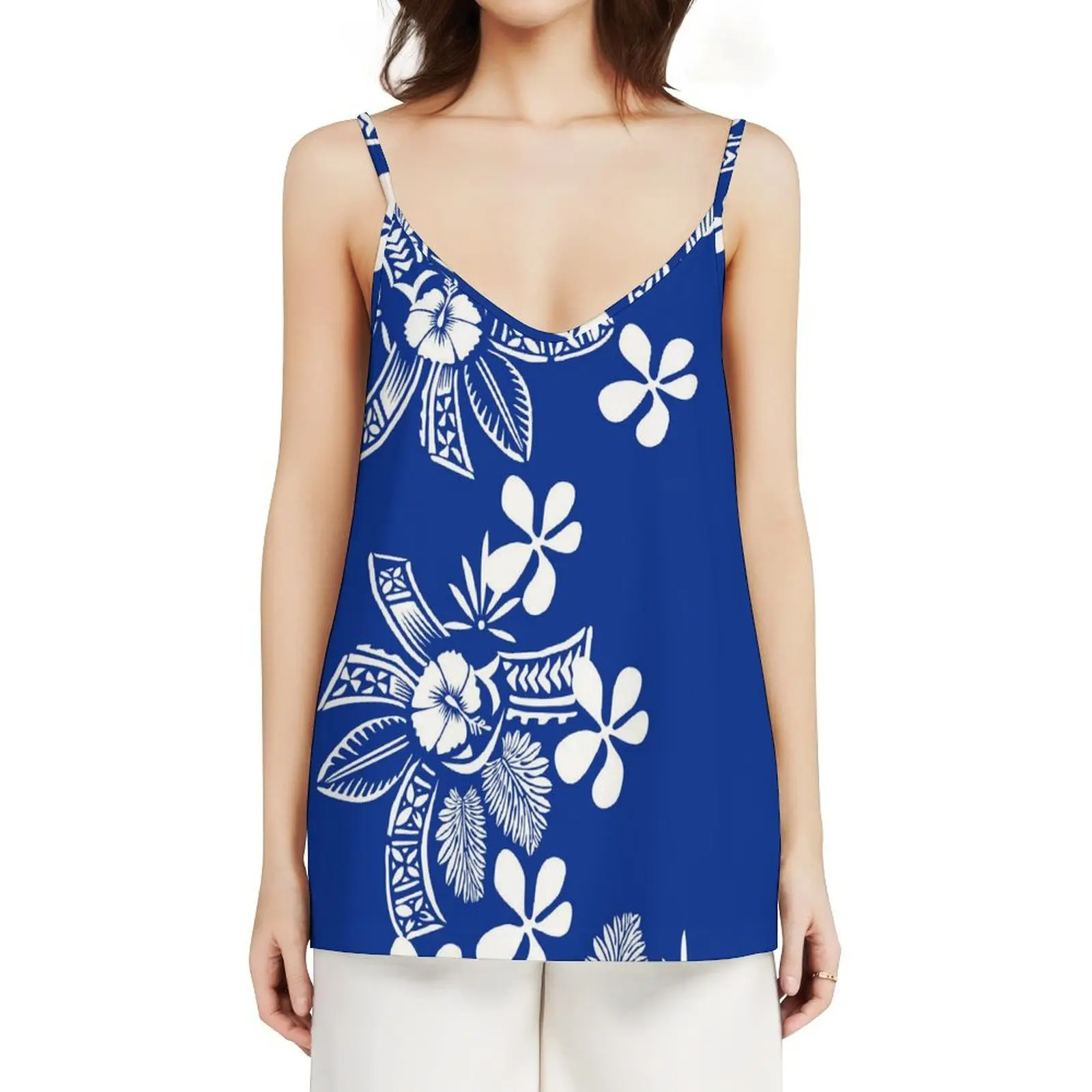 New Polynesian Floral Print Sleeveless Casual tops Custom Hawaii Backless camisole Plus Size Women Clothing