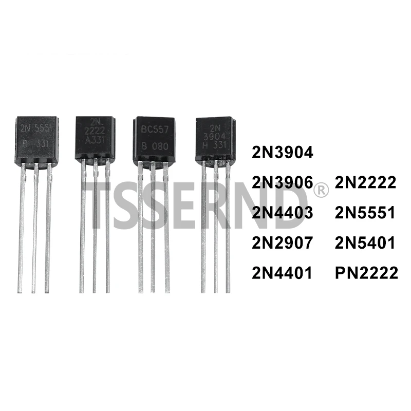 100pcs 2N3904 2N3906 2N4403 2N2907 2N4401 2N2222 PN2222 2N5401 2N5551 TO-92 TO92 Transistor New