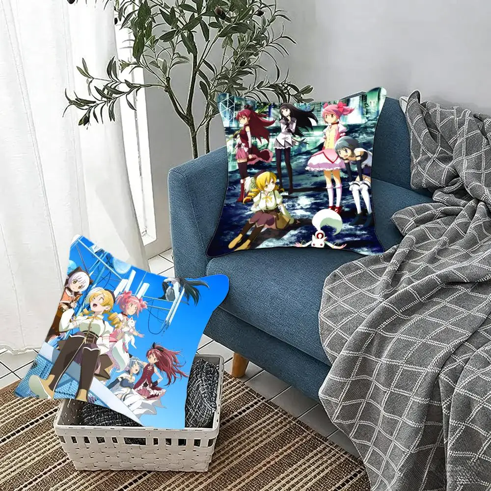 Melancholic Magical Anime P-Puella Magi Madoka Magica Cushion Cover Fluffy velvet Nordic style plush Living room sofa decorative
