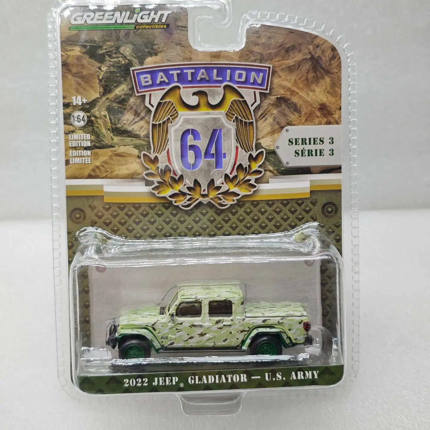 

GreenLight 1:64 2022 Модель автомобиля-симулятора Gladiator U.S. ARMY, коллекционная игрушка из сплава, украшение, подарок