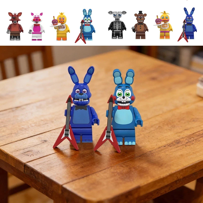 

Mini Bricks Bonnie Ornament Building Block Games Figure Chica Foxy Bear Freddy Fazbear Toy Accessories Party Gifts