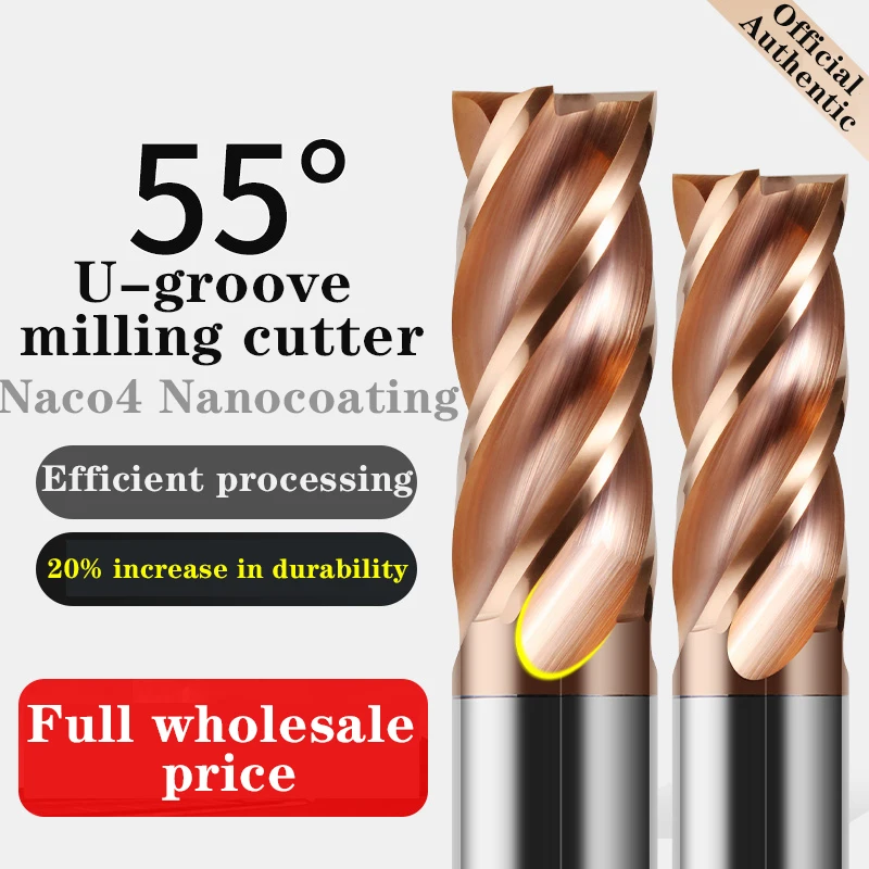 Carbide End Mill HRC55 4Flutes Milling Cutter Alloy Coating Tungsten Steel Cutting Tool CNC Maching Endmills CNC Router Bits