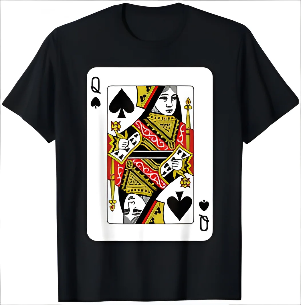 NEW! Queen Of Spades Playing Card Poker Cool Gift Cosplay T-Shirt