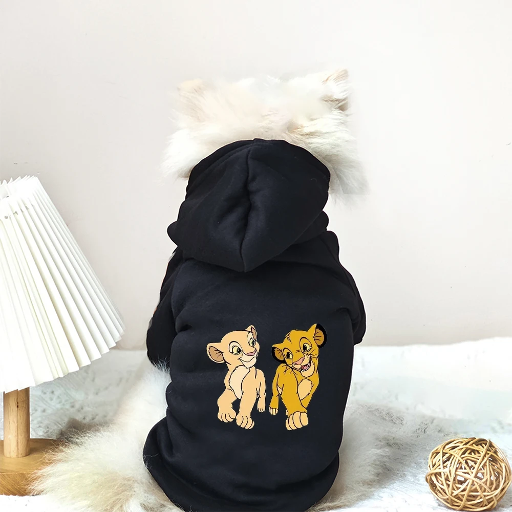 1pc pet hoodie Polyester two liones hoodie printed  suitable for small and medium dog breeds