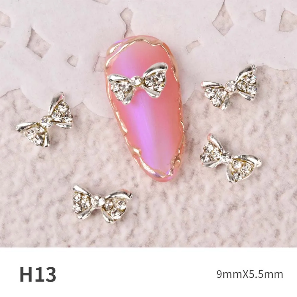 Brilhante bonito bowknots manicure pérola super flash arco prego strass jóias diy decorações da arte do prego cristal