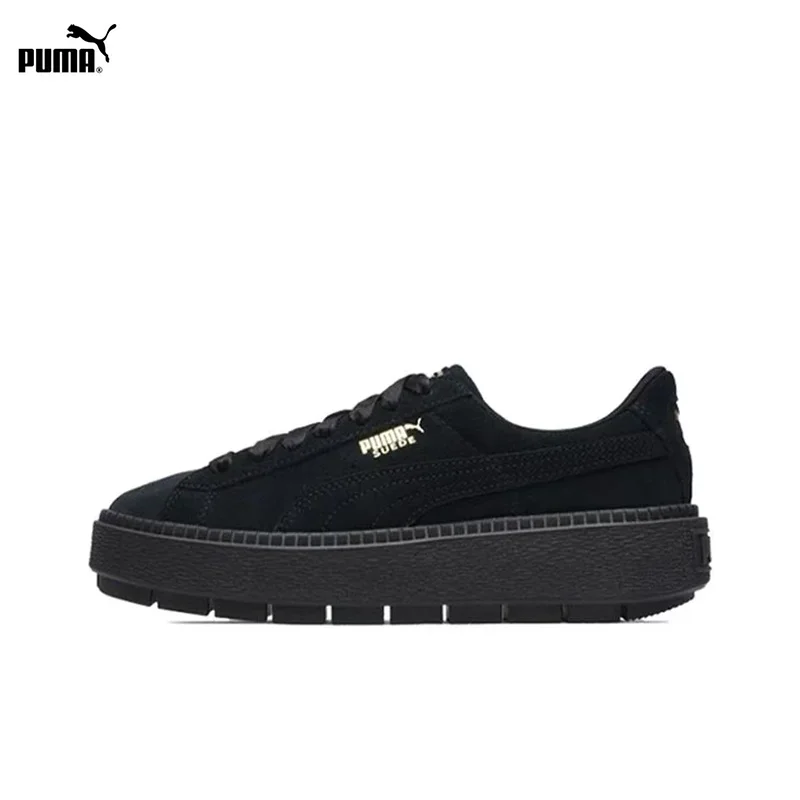 PUMA Basket Platform Trace Retro Sports Anti slip Lightweight Low cut Board Shoes for Women PUMA Rihanna V4