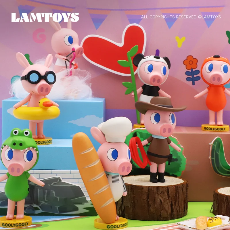 Lamtoys หมูสีชมพูน่ารัก Daisy Series Blind สุ่มกล่องของเล่นกล่องลึกลับ Guess กระเป๋า Kawaii เดสก์ท็อปสาวกล่องเซอร์ไพรส์ของขวัญ