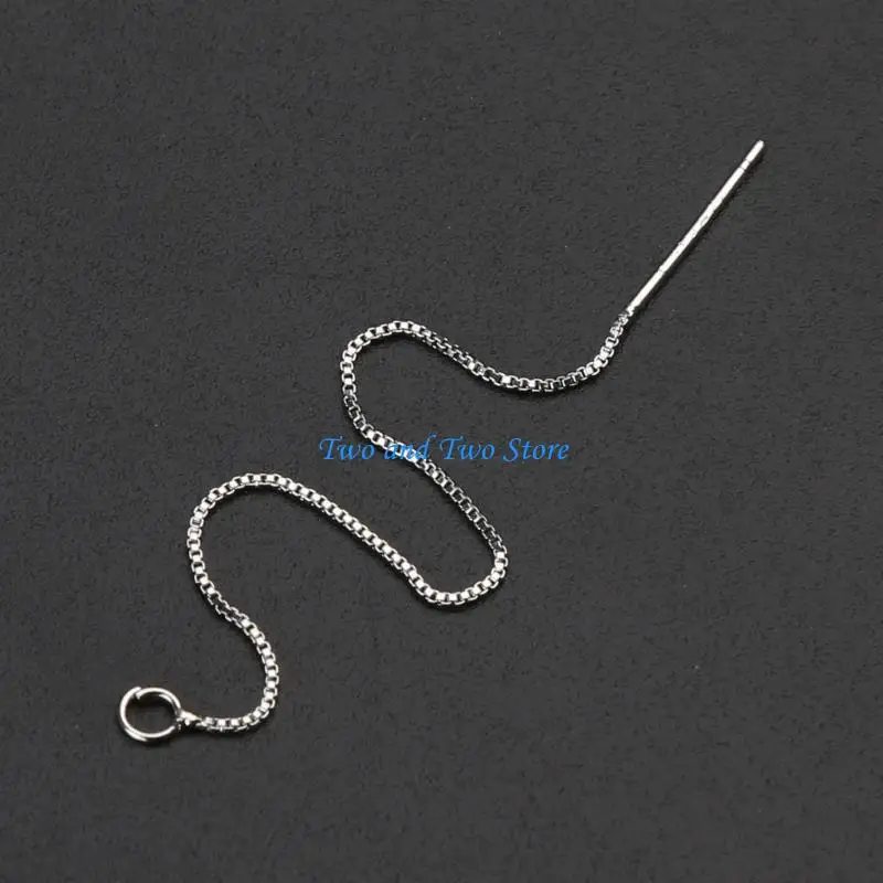 HX6F Long String Ear Threads Tassel Chain Earrings with Loop Threader Earrings Chain for Women Dangle Earrings Jewelry Gifts