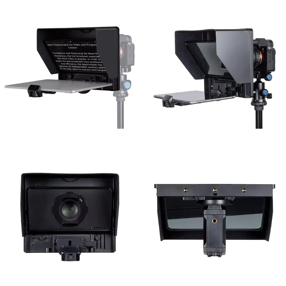 WAP01 FEELWORLD TP10 Teleprompter Portátil de 10 Polegadas Dobrável Suporta Smartphones/Tablets de até 11 Polegadas
