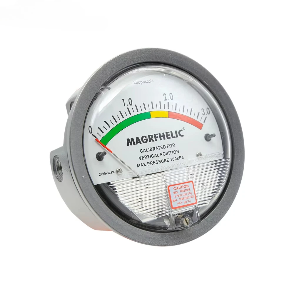 Cast Aluminium Low Differential Pressure Gauge for Indicating Air or Non-corrosive Gas Pressure