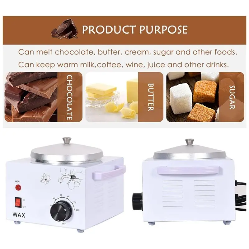 A50Q-Chocolate Tempering Machine, 0-80℃ Adjustable,Chocolate Melting Single Pot Cheese Melter For Cream,Chocolate Pie EU Plug
